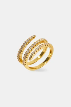 Triple Twist Iced Ring - 1.5mm - Gold