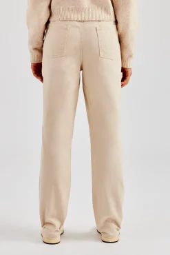 Twill Embroidered Trouser - Stone