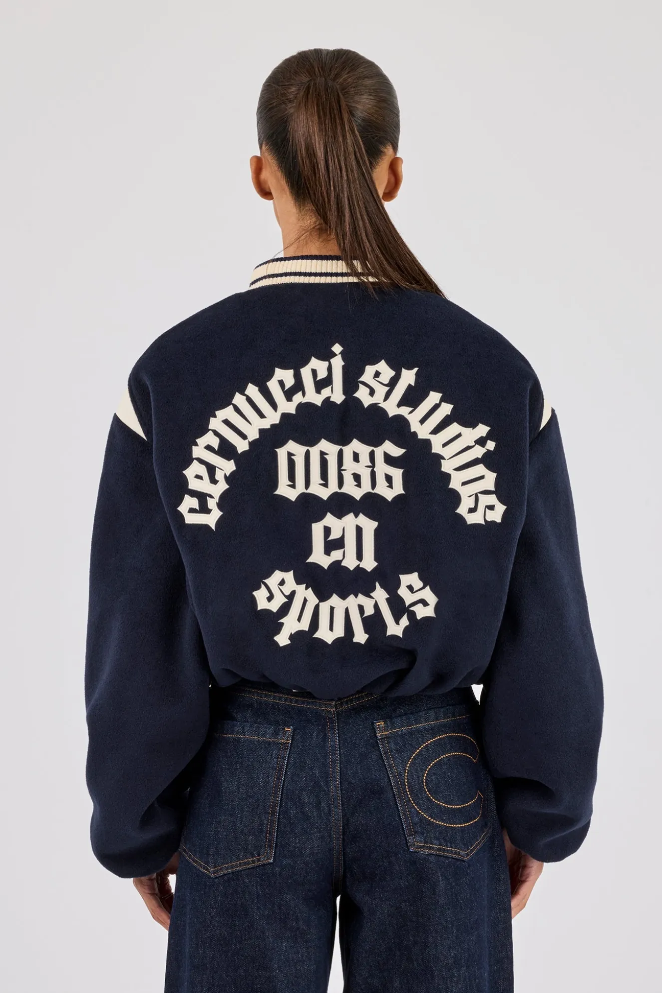 Varity Bomber Jacket With Panels - Navy