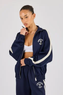 Varsity Panel Track Jacket - Navy
