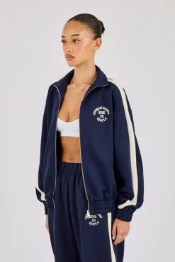 Varsity Panel Track Jacket - Navy