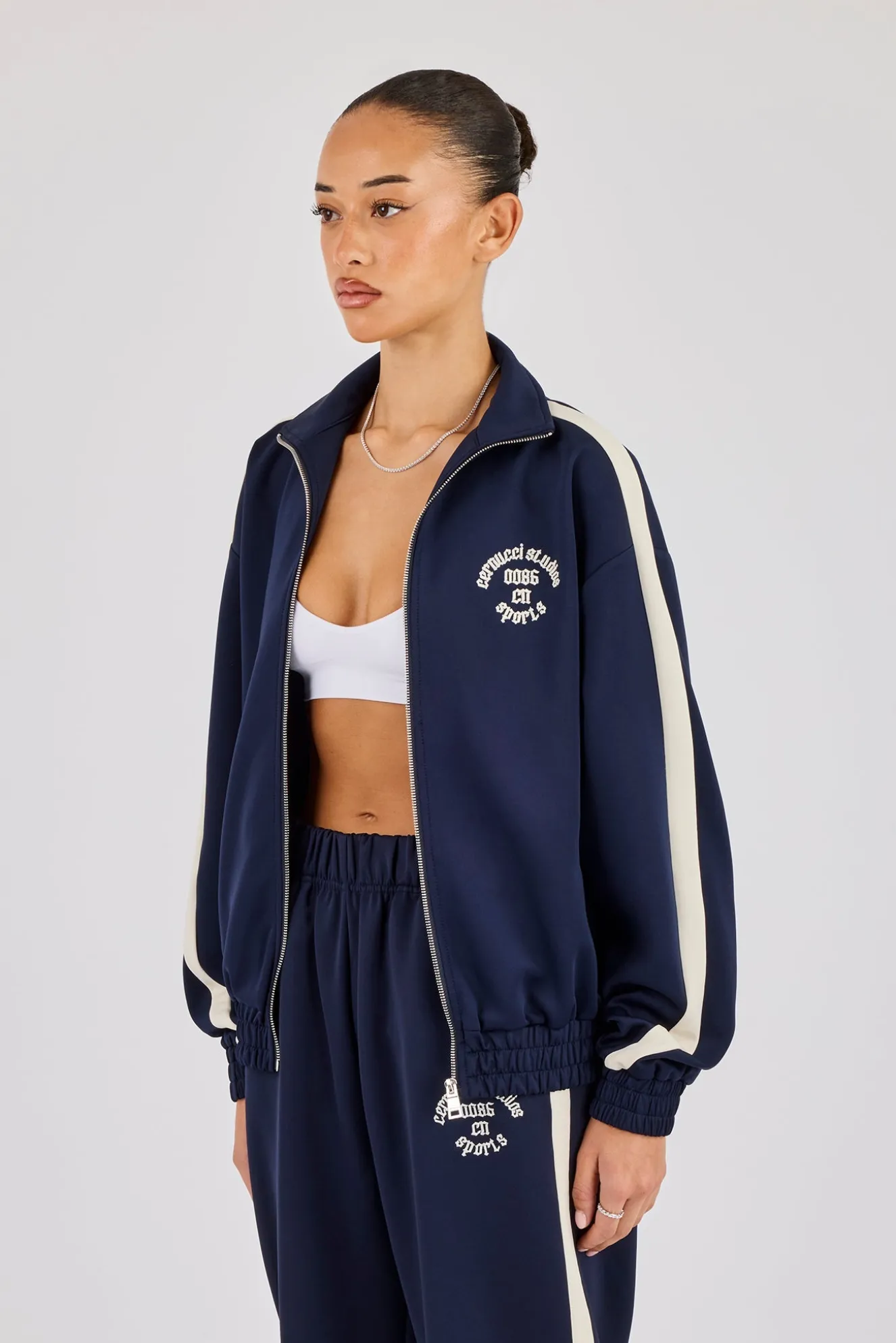 Varsity Panel Track Jacket - Navy