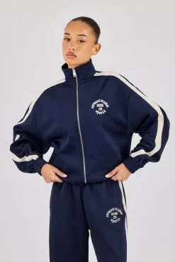 Varsity Panel Track Jacket - Navy