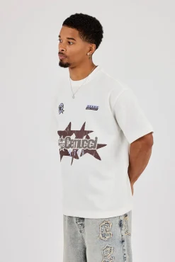 Waffle Star Cernucci Print T-Shirt - Off White