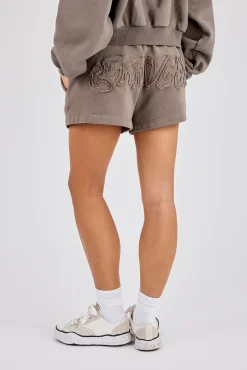 Washed Applique Logo Short - Grey