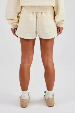 Washed Button Detail Jersey Short - Butter Yellow
