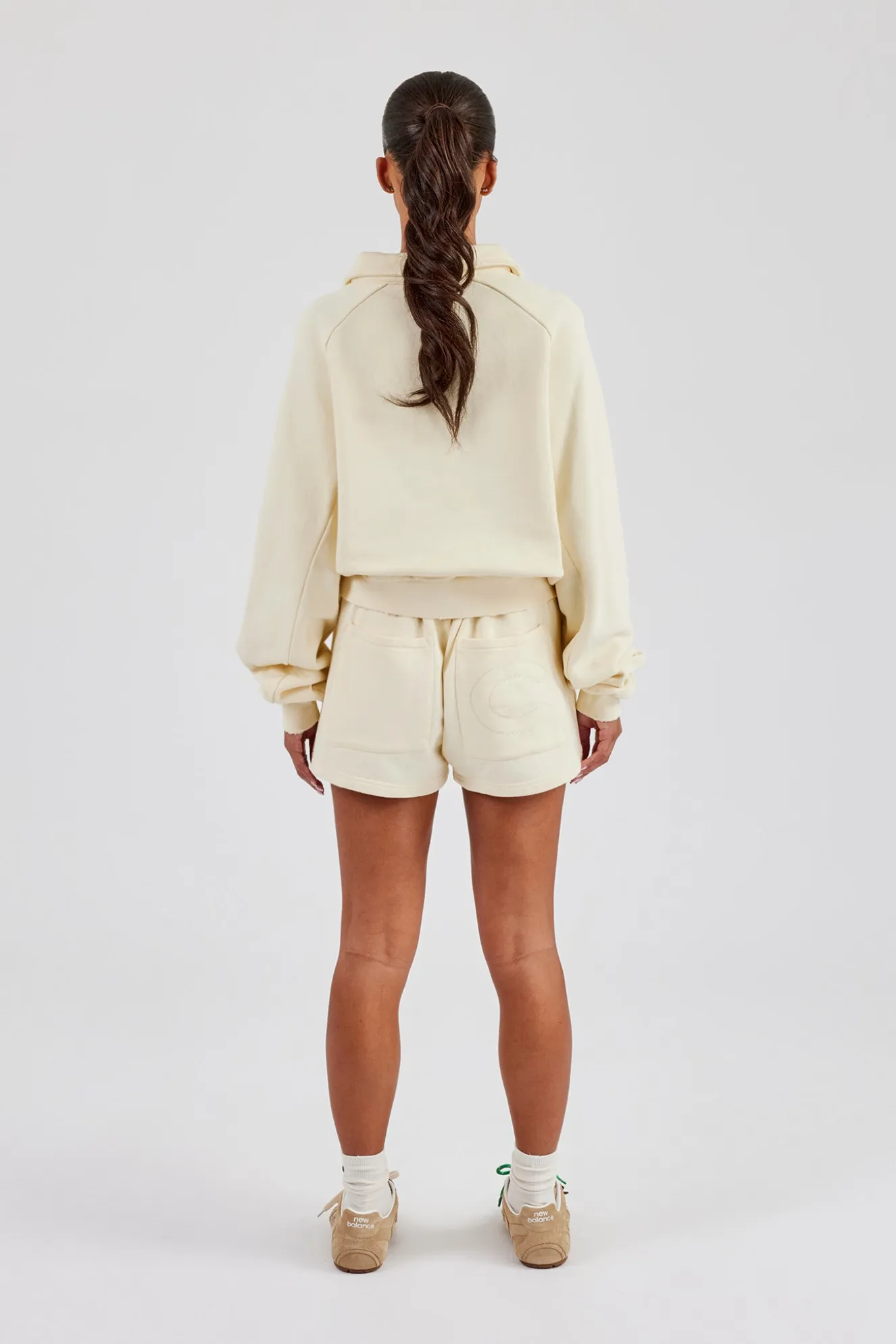 Washed Button Detail Jersey Short - Butter Yellow