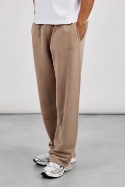 Washed Embroidered Relaxed Jogger - Taupe