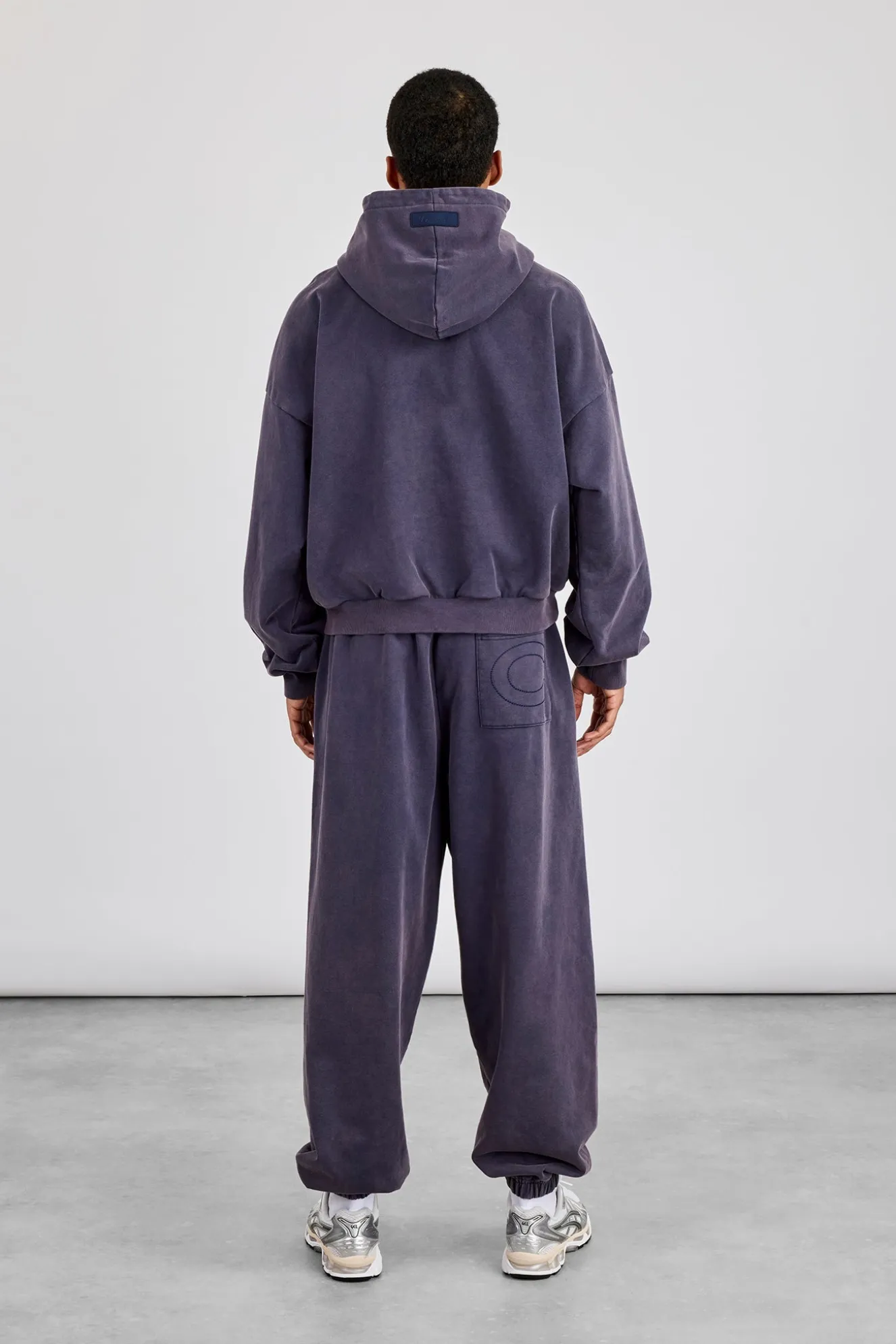 Washed Hoodie & Cuffed Jogger - Navy