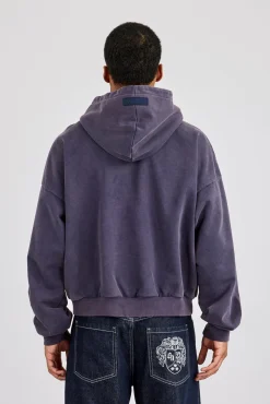 Washed Hoodie - Navy