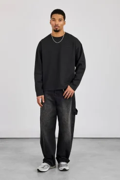 Washed Long Sleeve T-Shirt - Black