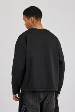 Washed Long Sleeve T-Shirt - Black