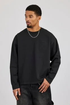 Washed Long Sleeve T-Shirt - Black