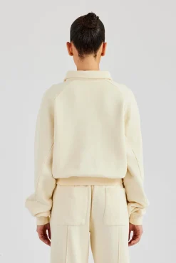 Washed Polo Sweatshirt - Butter Yellow