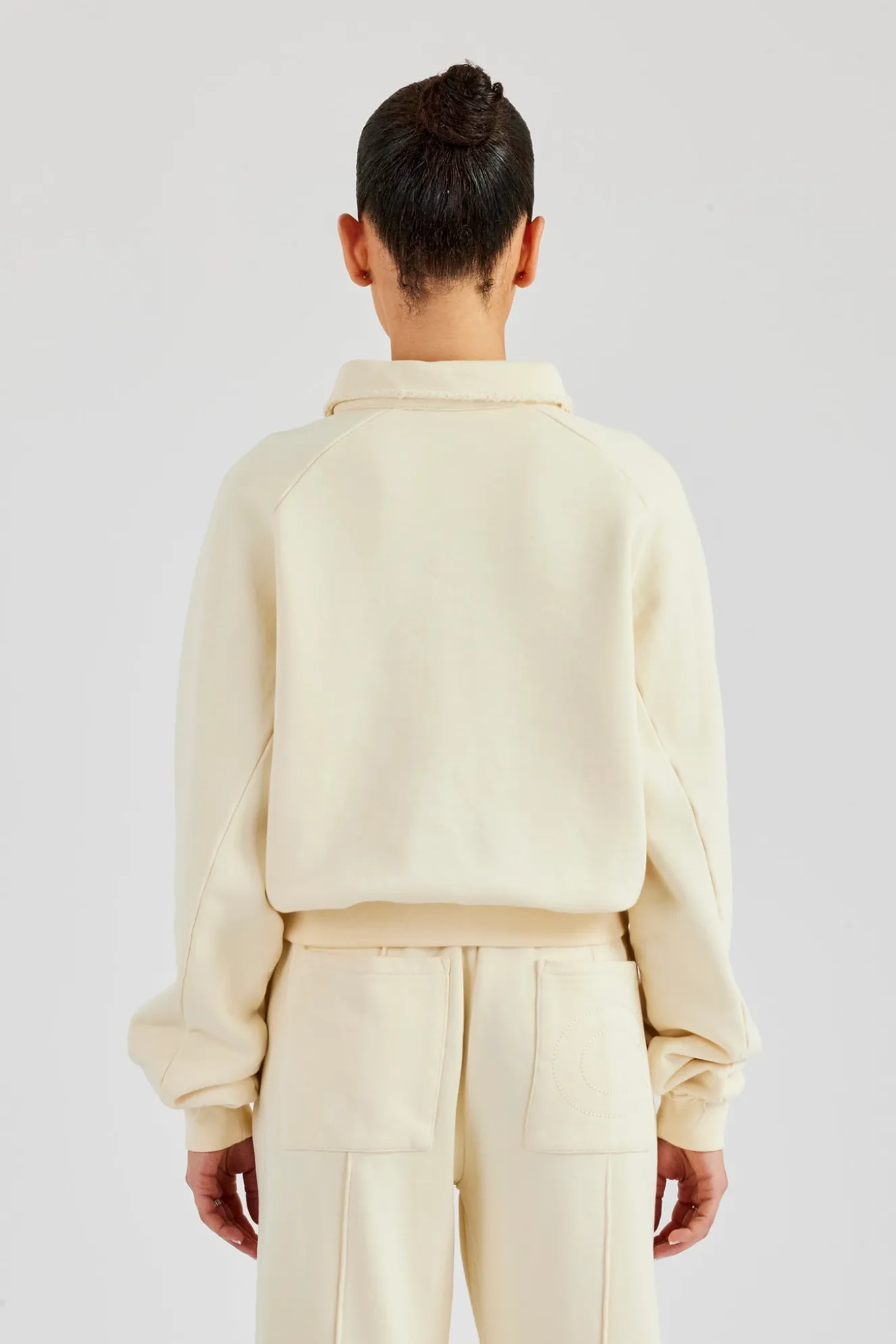 Washed Polo Sweatshirt - Butter Yellow