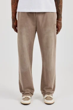 Washed Relaxed Jogger - Brown