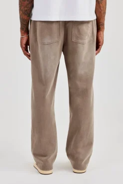 Washed Relaxed Jogger - Brown