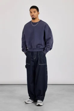 Washed Sweater - Navy