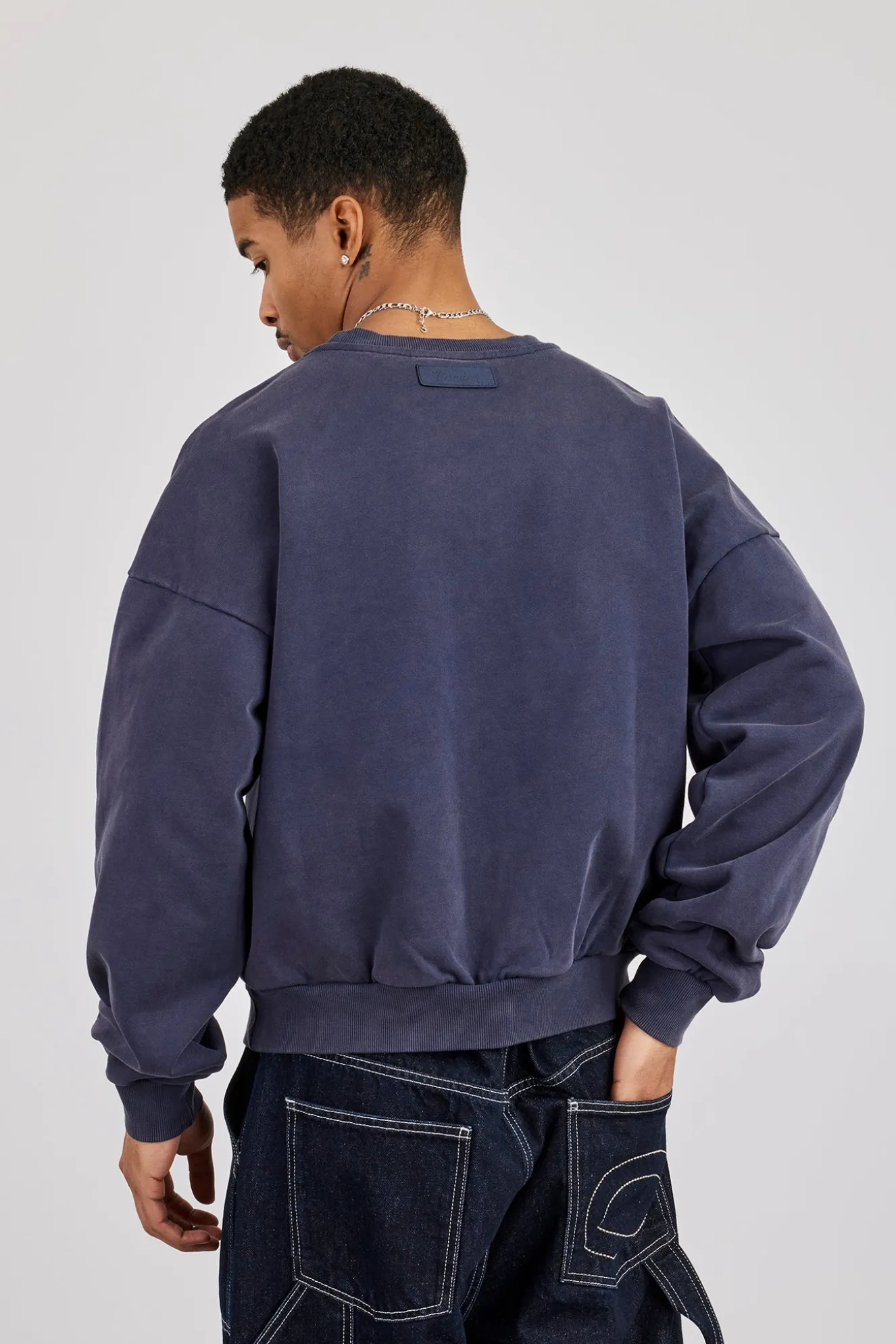 Washed Sweater - Navy