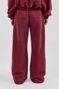 Wide Leg Jogger - Burgundy