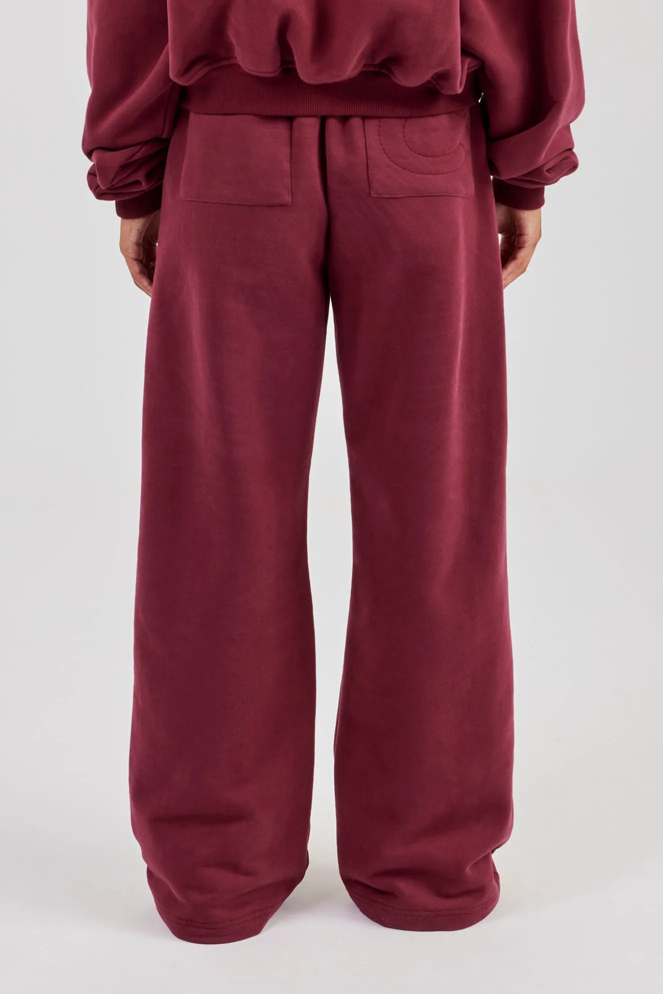 Wide Leg Jogger - Burgundy