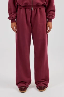 Wide Leg Jogger - Burgundy