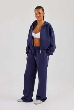 Wide Leg Jogger - Navy