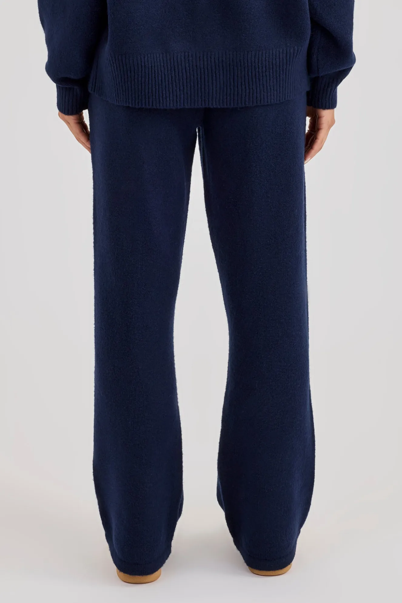 Wide Leg Knitted Jogger - Navy