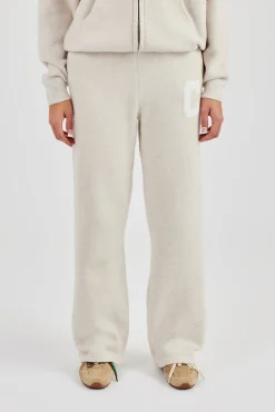 Wide Leg Knitted Jogger - Oatmeal