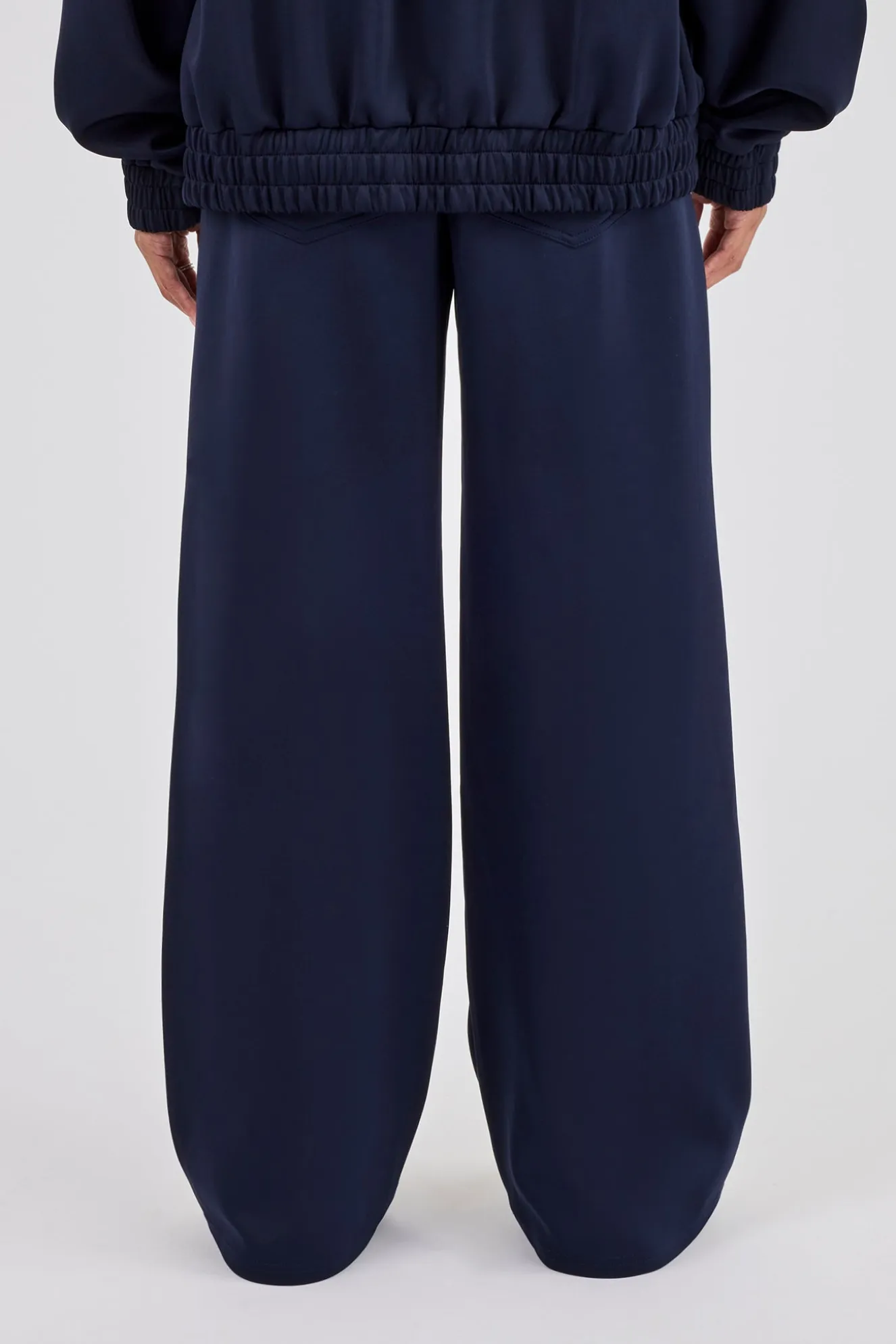 Wide Leg Varsity Panel Trouser - Navy