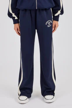 Wide Leg Varsity Panel Trouser - Navy
