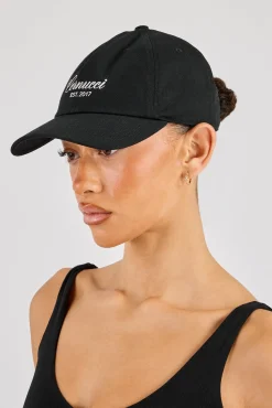 Womens Cernucci Script Logo Cap- Black