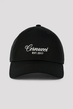Womens Cernucci Script Logo Cap- Black