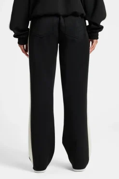 Womens Contrast Panel Track Pant - Black