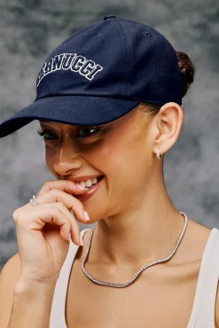Womens Embroidered Cap - Navy