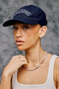 Womens Embroidered Cap - Navy