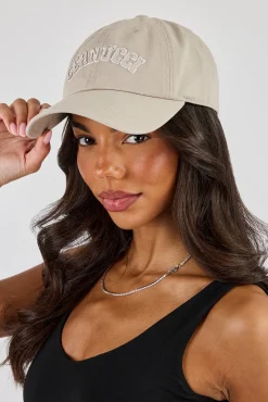 Womens Embroidered Cap - Washed Stone