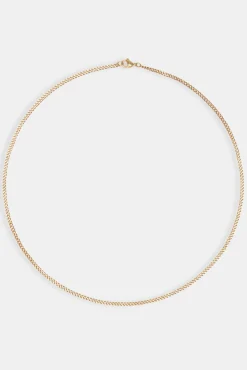 Womens Micro Cuban Link Chain - 2.5mm - Gold