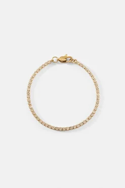 Womens Micro Tennis Bracelet - Gold - 2.5mm