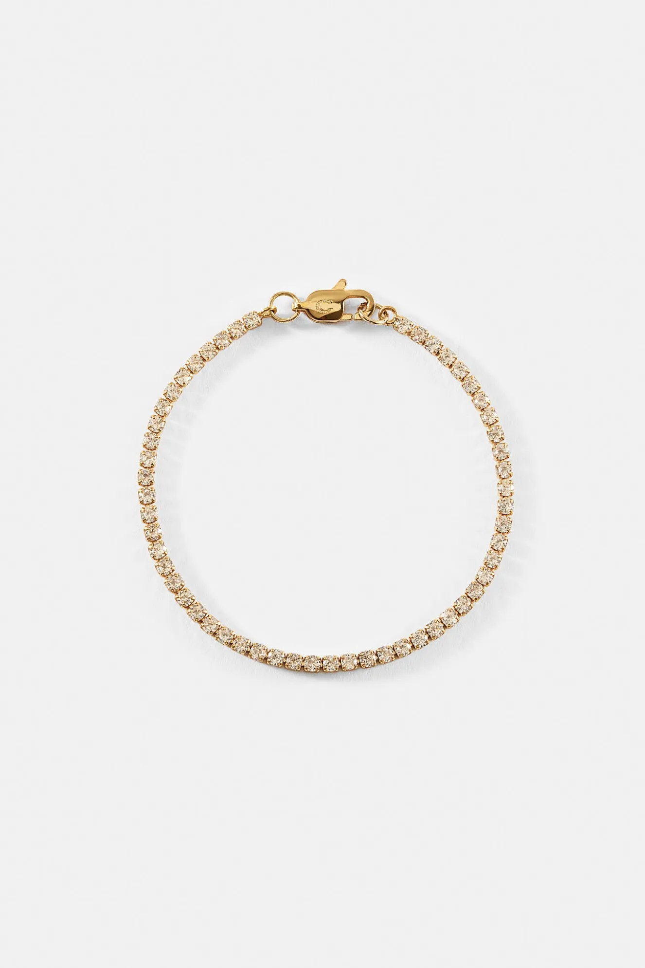 Womens Micro Tennis Bracelet - Gold - 2.5mm