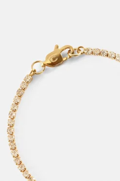 Womens Micro Tennis Bracelet - Gold - 2.5mm