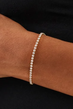 Womens Micro Tennis Bracelet - Gold - 2.5mm