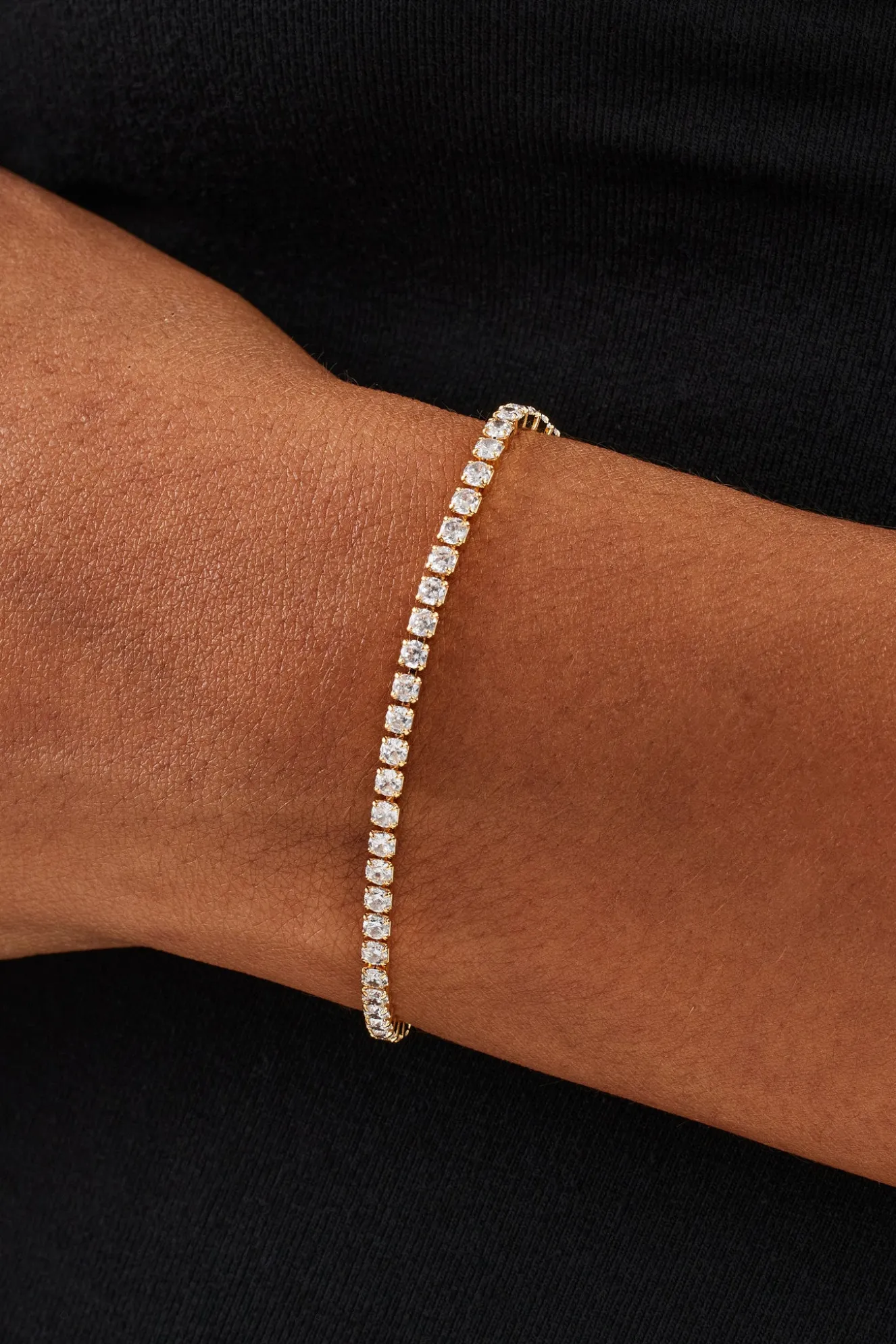 Womens Micro Tennis Bracelet - Gold - 2.5mm