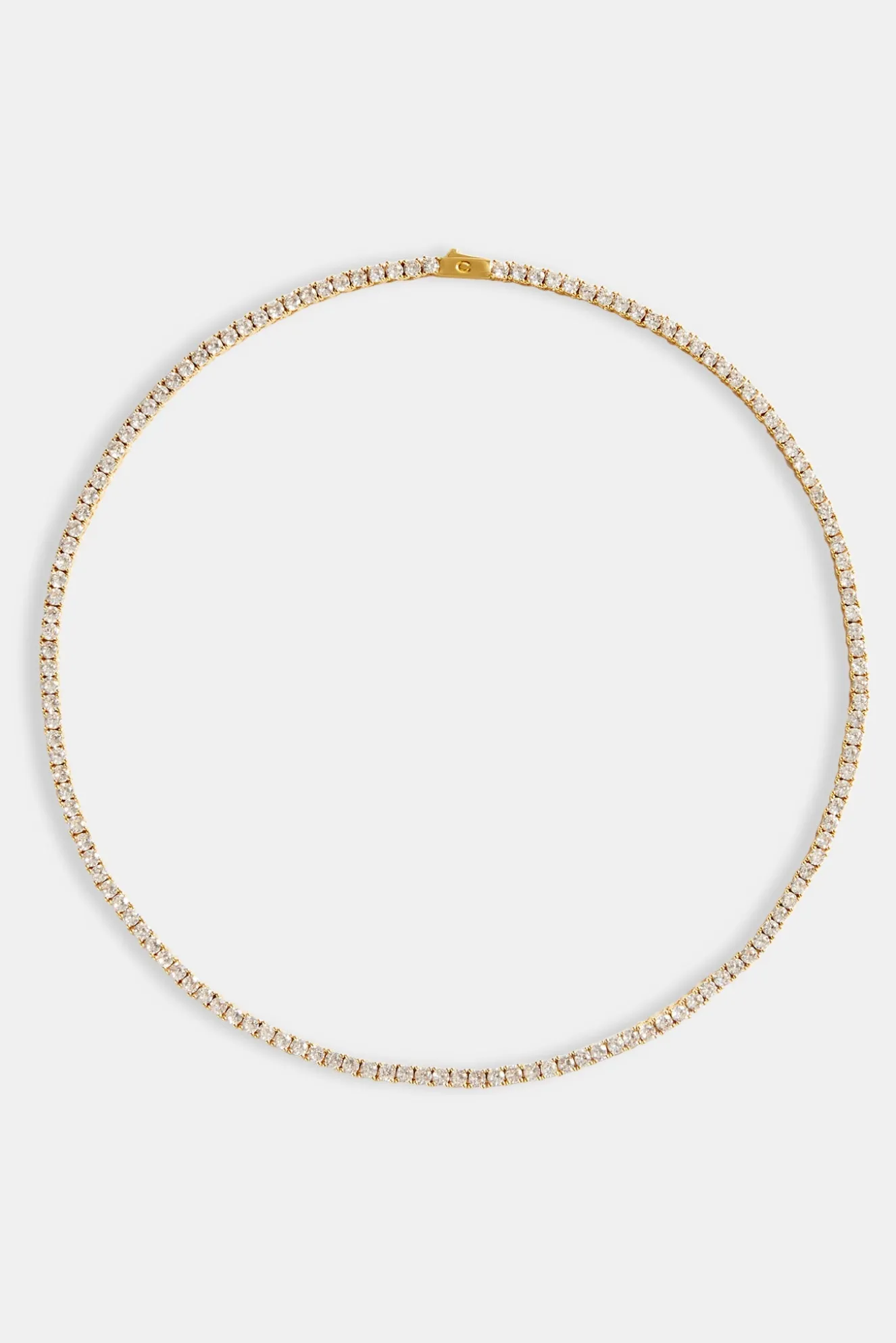 Womens 3mm Gold Plated Tennis Chain
