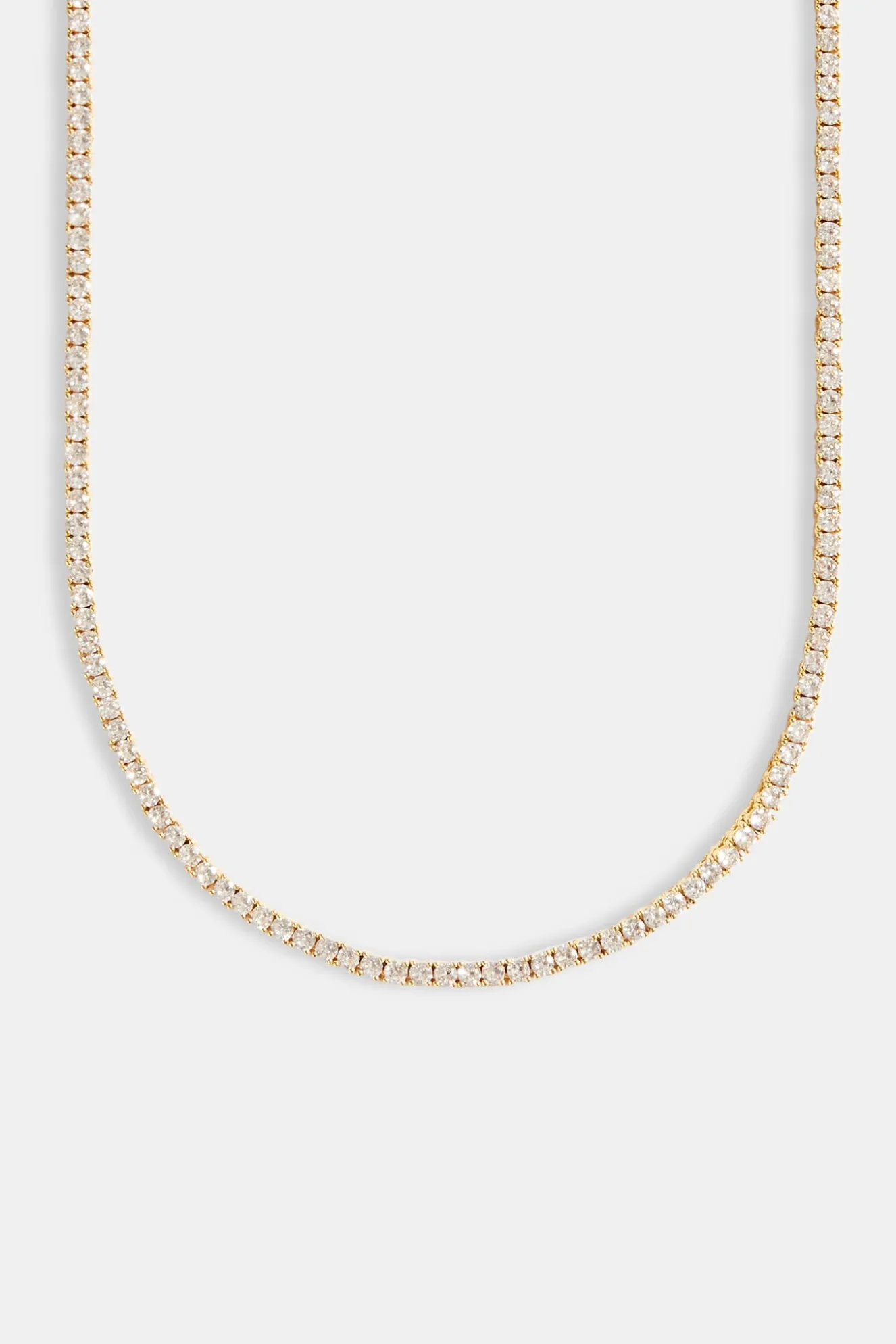 Womens 3mm Gold Plated Tennis Chain