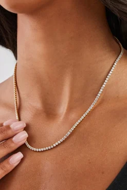 Womens 2.5mm Micro Tennis Chain - Gold