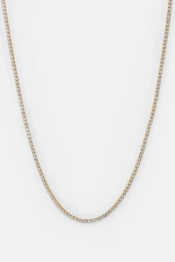 Womens 2.5mm Micro Tennis Chain - Gold