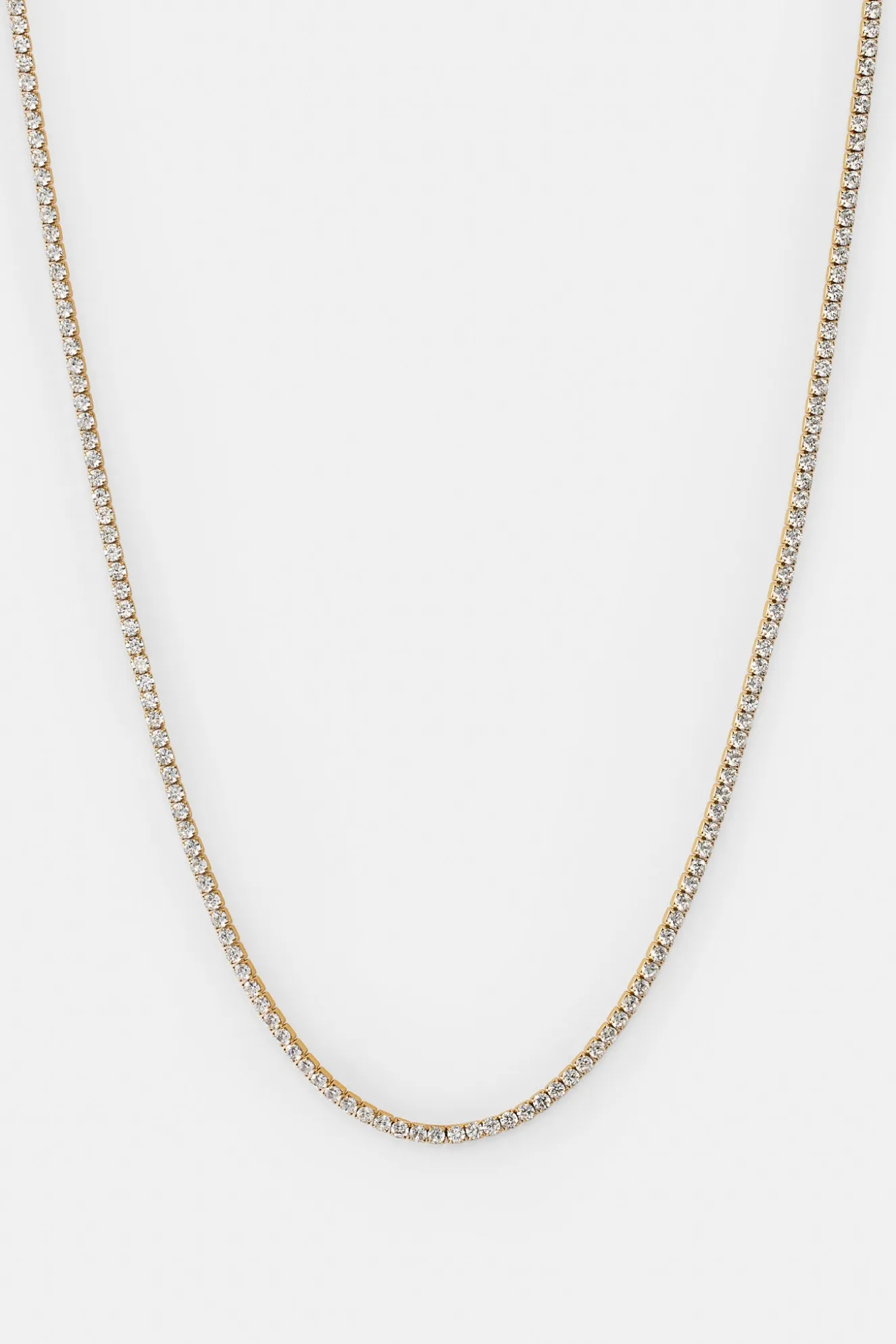 Womens 2.5mm Micro Tennis Chain - Gold