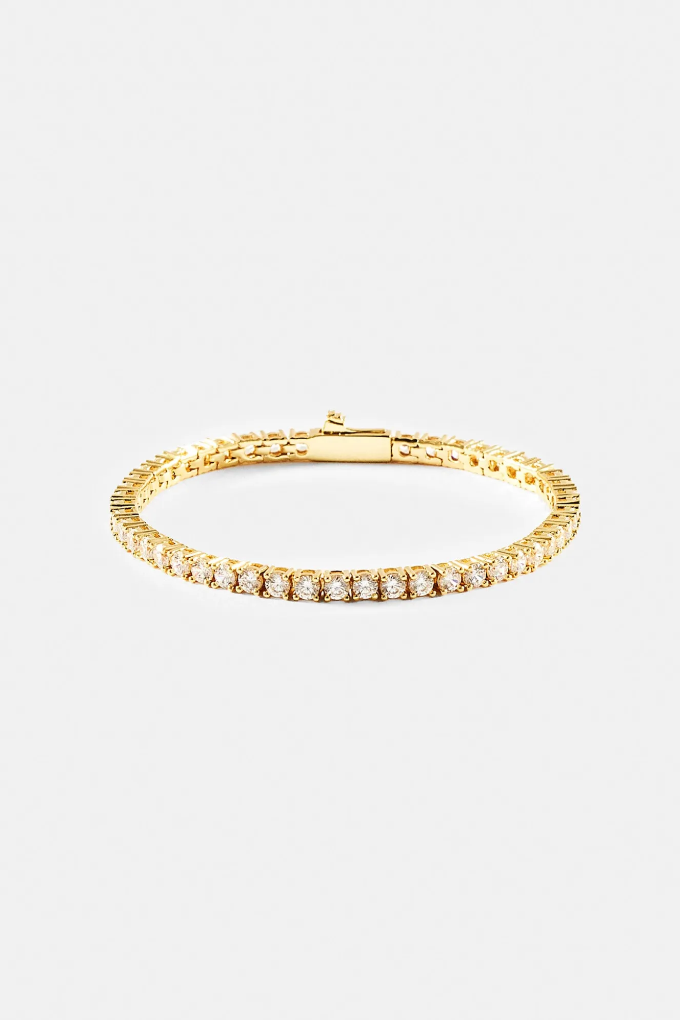 Womens 3mm Tennis Bracelet - Gold