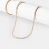Womens 3mm Tennis Chain & Bracelet - Gold